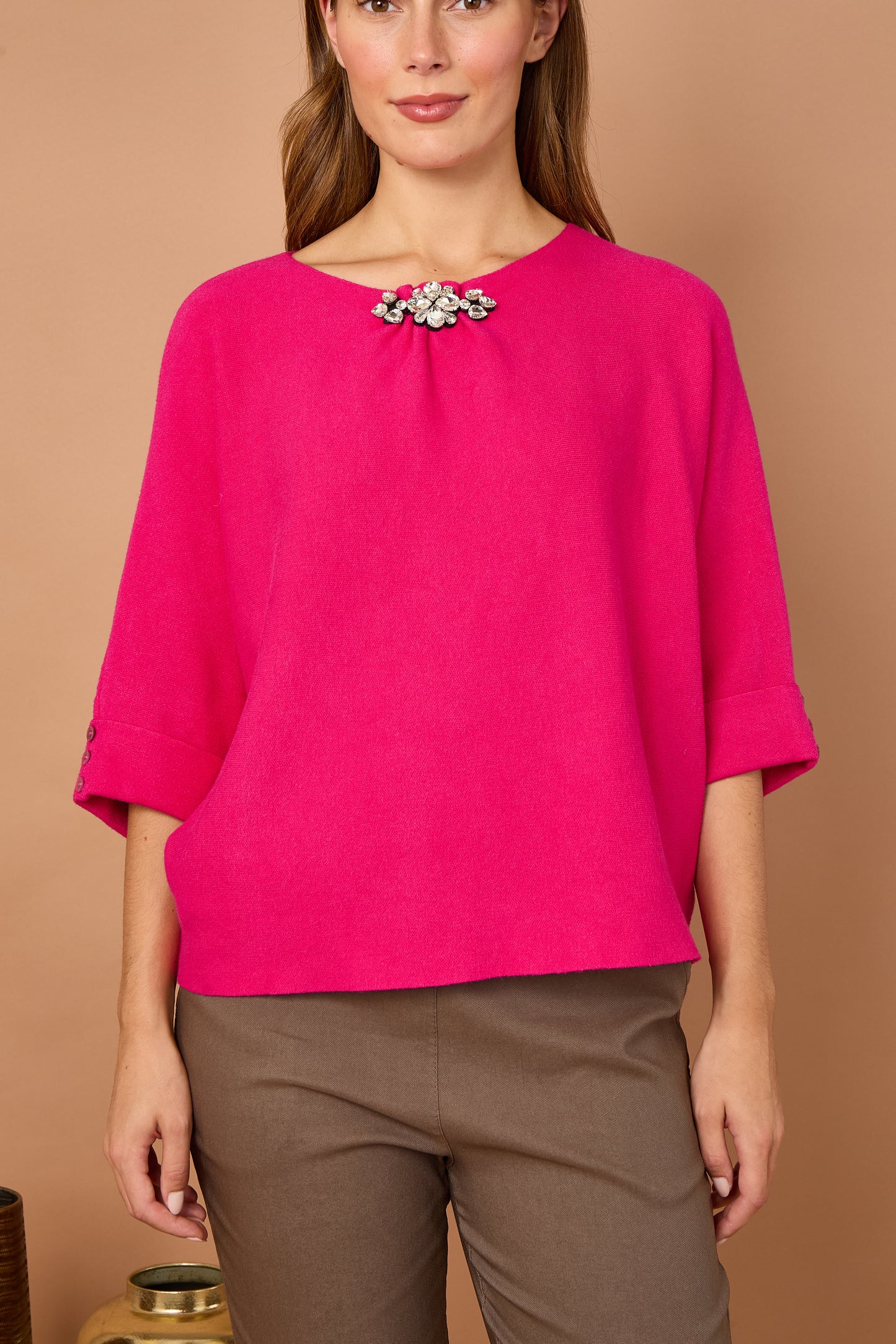 FOLDED SLEEVE CRYSTAL JUMPER