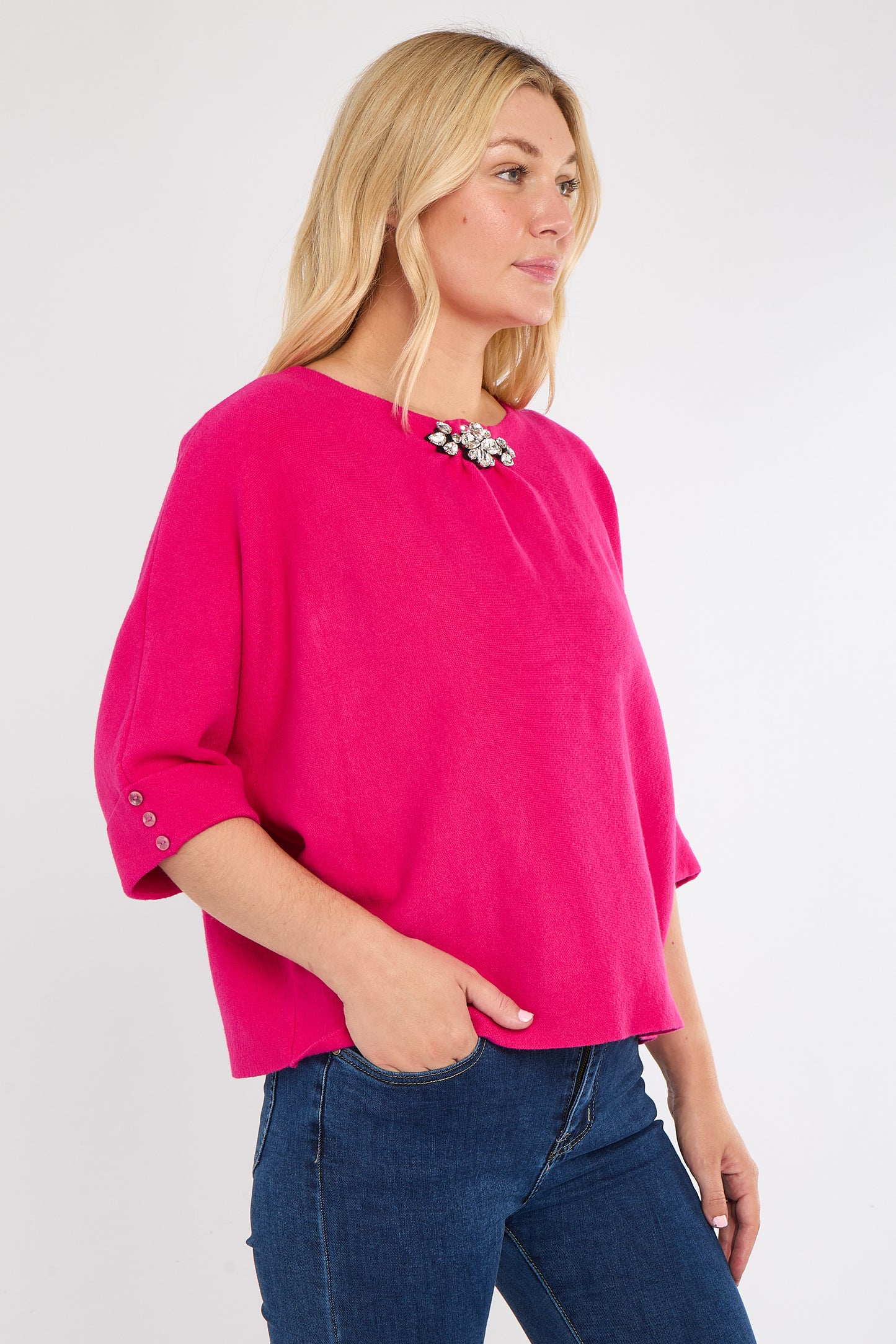 FOLDED SLEEVE CRYSTAL JUMPER