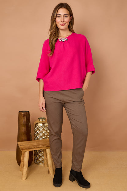 FOLDED SLEEVE CRYSTAL JUMPER