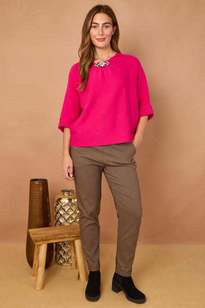 FOLDED SLEEVE CRYSTAL JUMPER