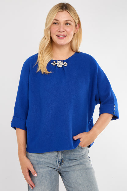 FOLDED SLEEVE CRYSTAL JUMPER