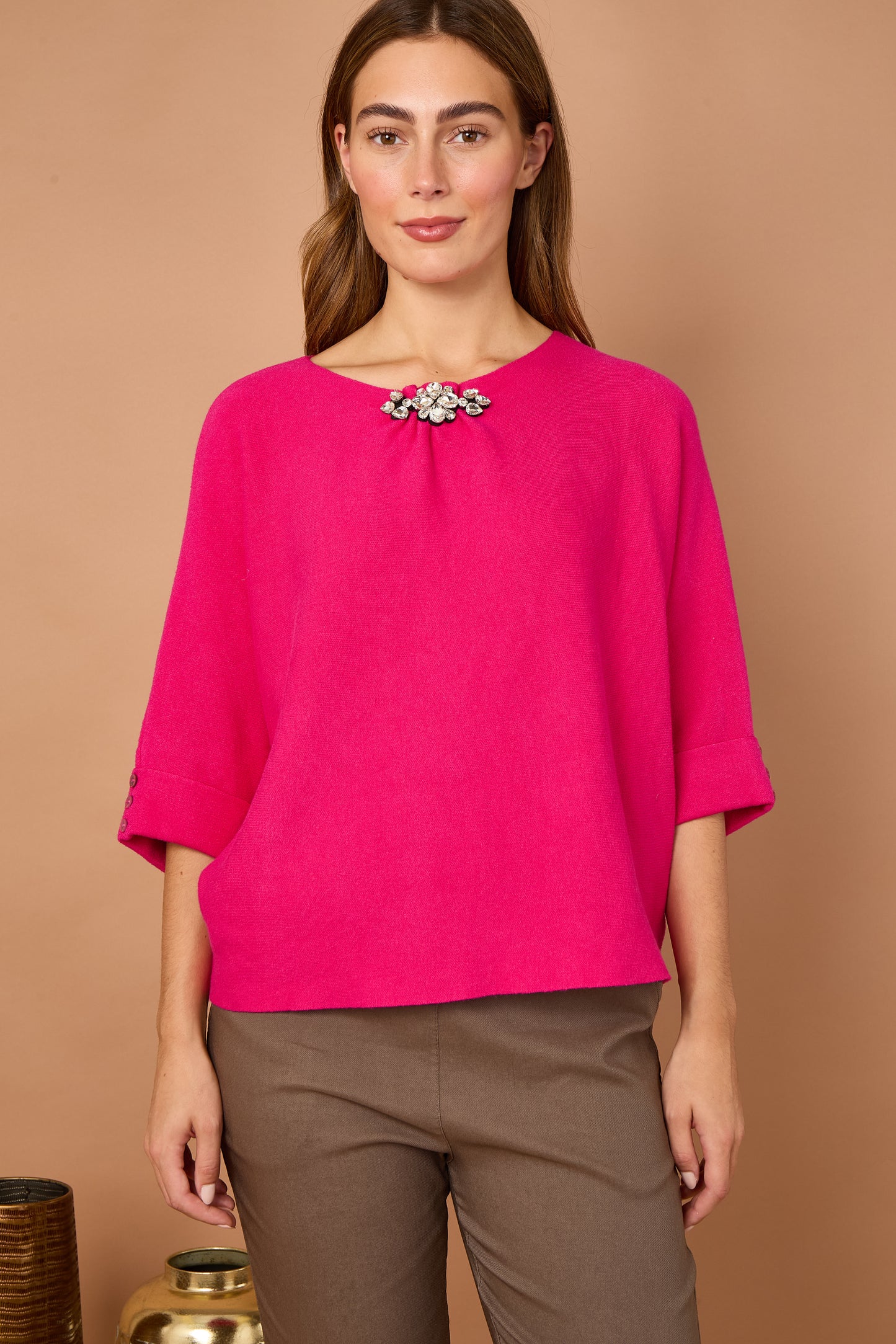 FOLDED SLEEVE CRYSTAL JUMPER