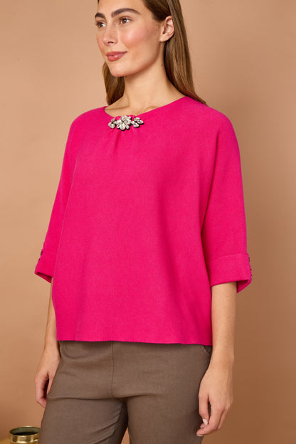 FOLDED SLEEVE CRYSTAL JUMPER