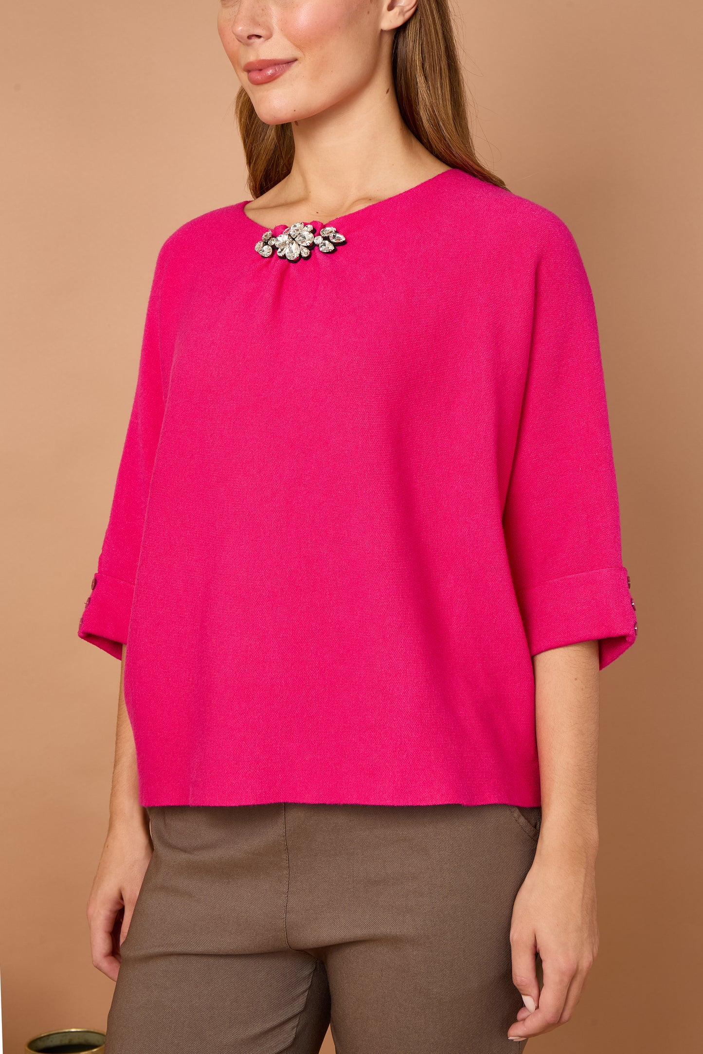 FOLDED SLEEVE CRYSTAL JUMPER