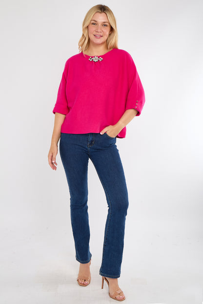 FOLDED SLEEVE CRYSTAL JUMPER