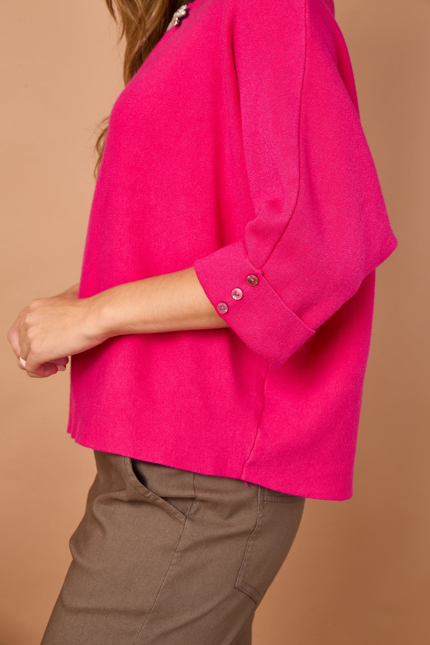 FOLDED SLEEVE CRYSTAL JUMPER