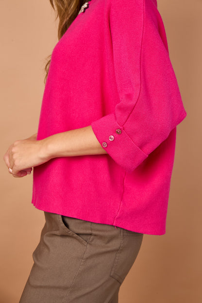 FOLDED SLEEVE CRYSTAL JUMPER