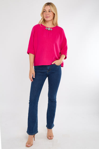 FOLDED SLEEVE CRYSTAL JUMPER