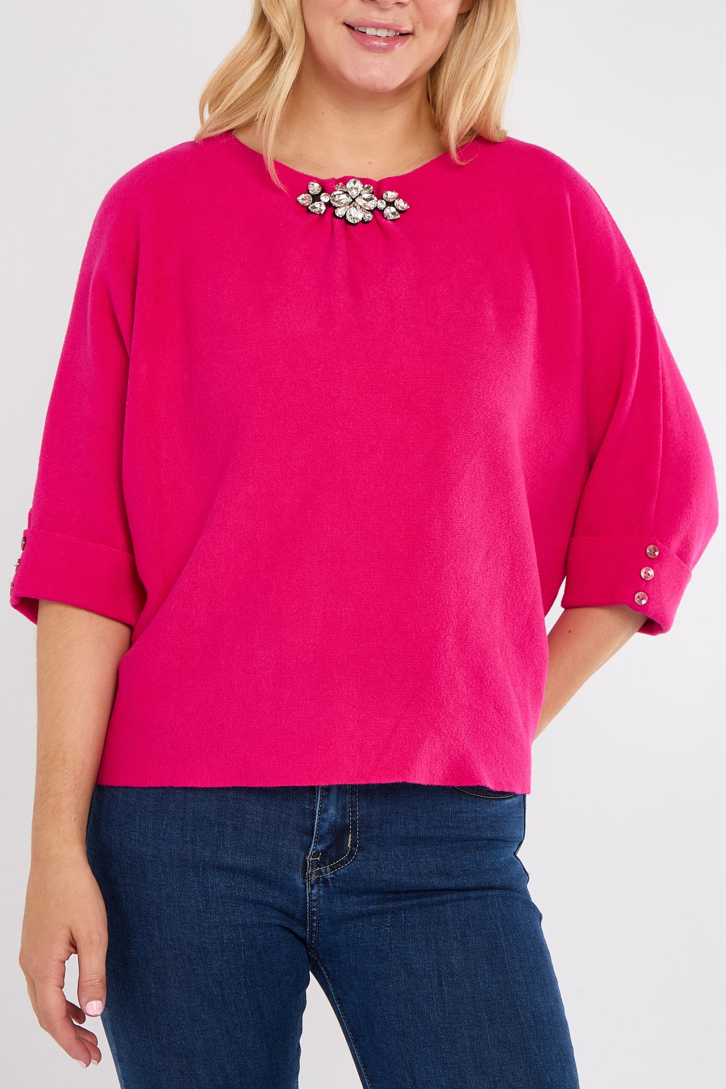 FOLDED SLEEVE CRYSTAL JUMPER