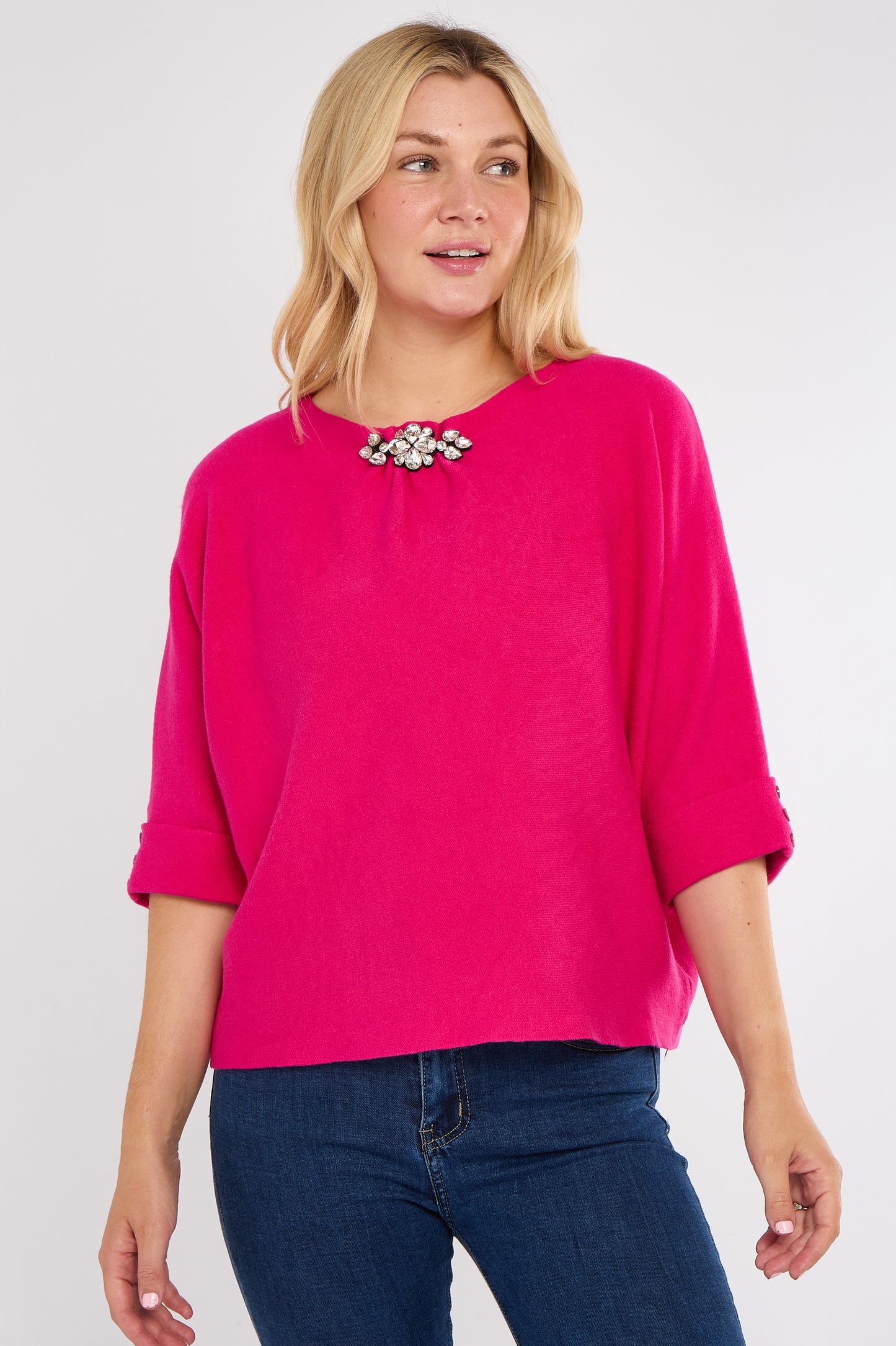 FOLDED SLEEVE CRYSTAL JUMPER
