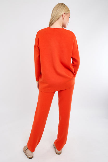 V-NECK RIBBED HEM JUMPER