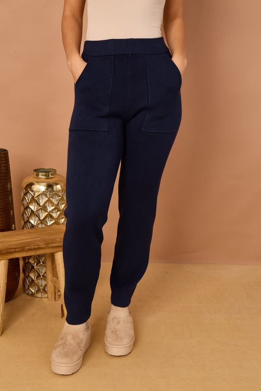 RIBBED WAIST TWO POCKET TROUSERS