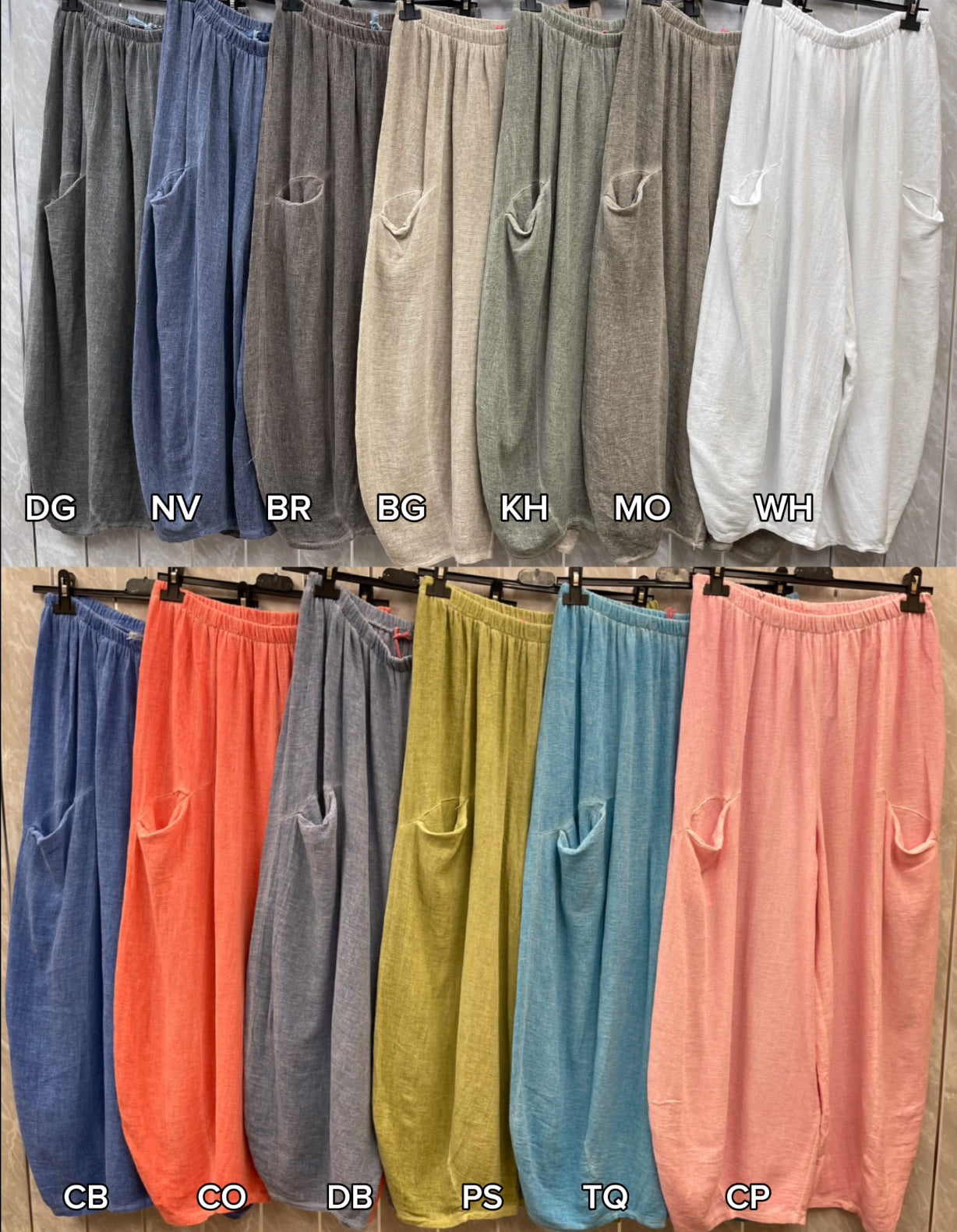 WASHED LINEN FRONT POCKET TROUSERS