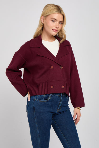 DOUBLE BREASTED KNITTED JACKET
