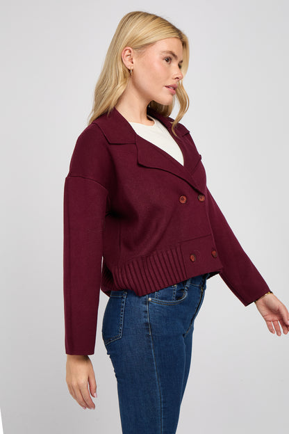 DOUBLE BREASTED KNITTED JACKET