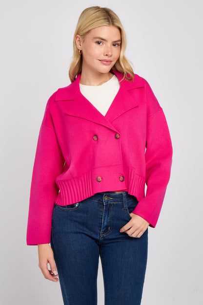 DOUBLE BREASTED KNITTED JACKET