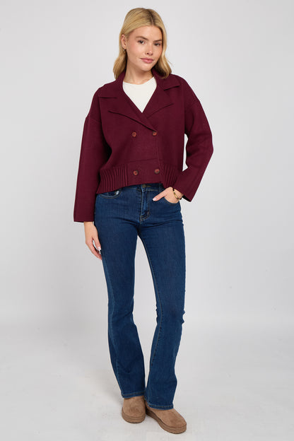 DOUBLE BREASTED KNITTED JACKET