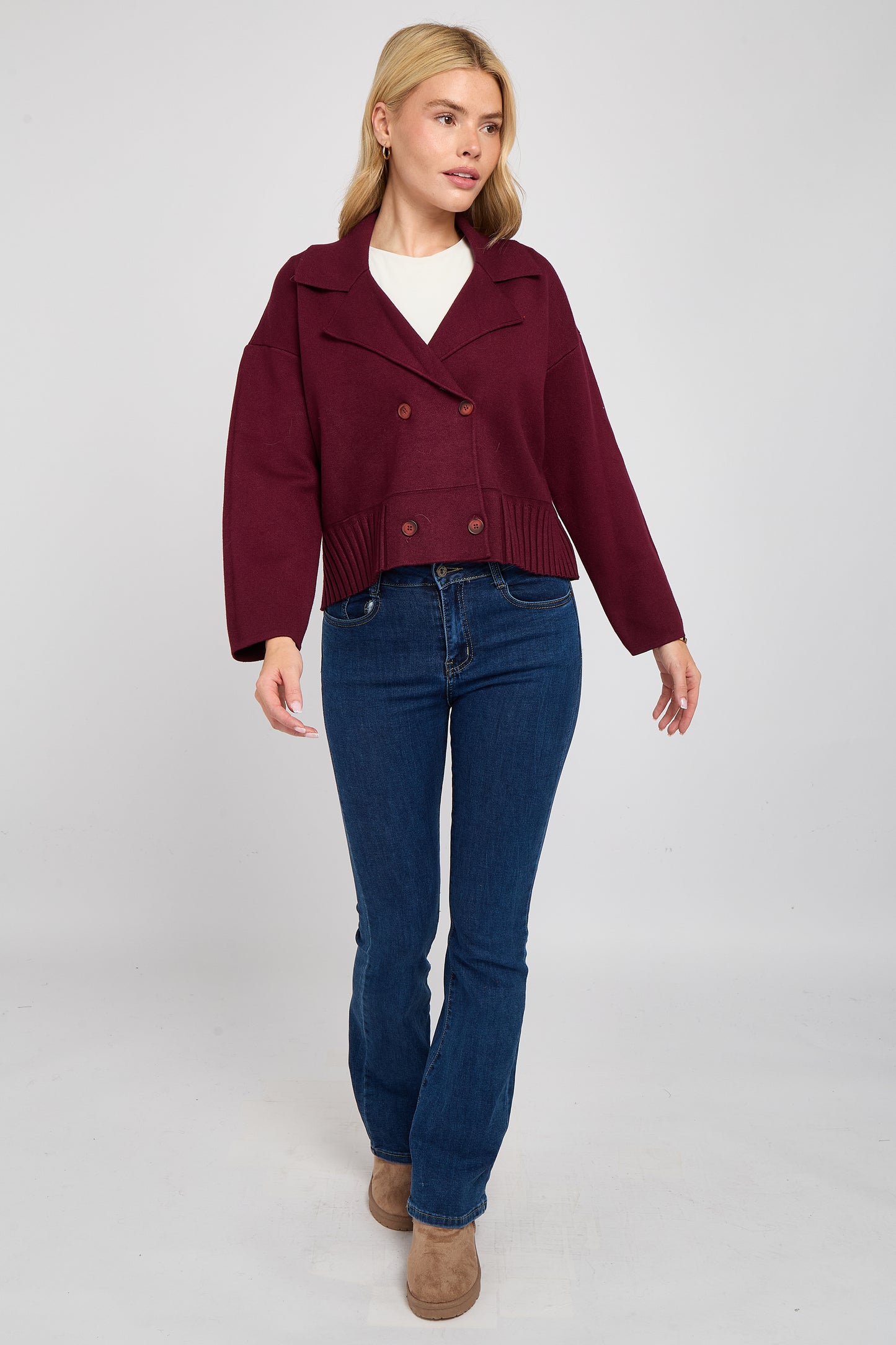 DOUBLE BREASTED KNITTED JACKET