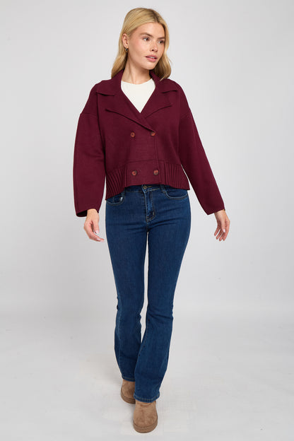 DOUBLE BREASTED KNITTED JACKET