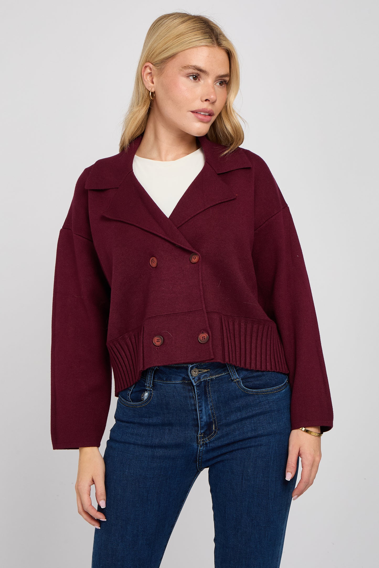 DOUBLE BREASTED KNITTED JACKET