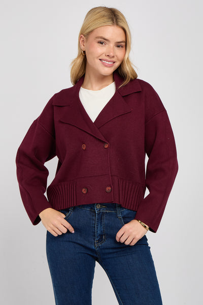DOUBLE BREASTED KNITTED JACKET