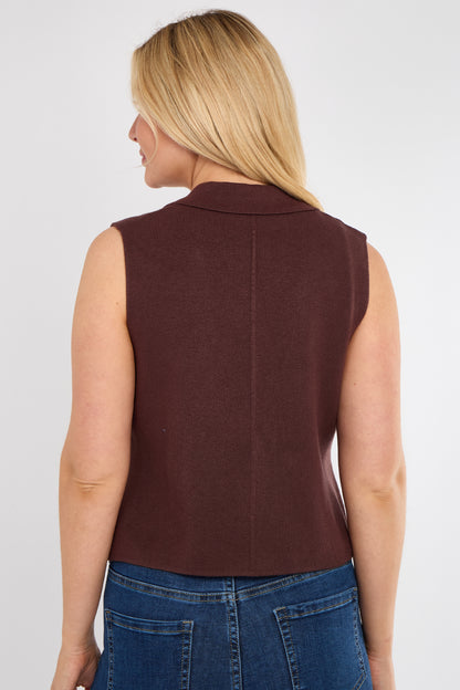 GOLD BUTTONED KNITTED GILET BLAZER
