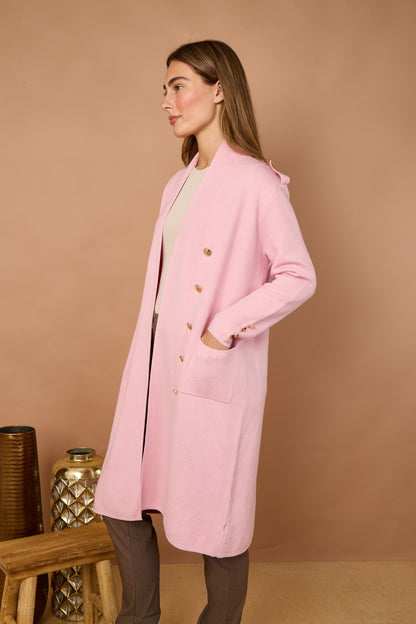 GOLD BUTTON 2 POCKET LONG CARDIGAN