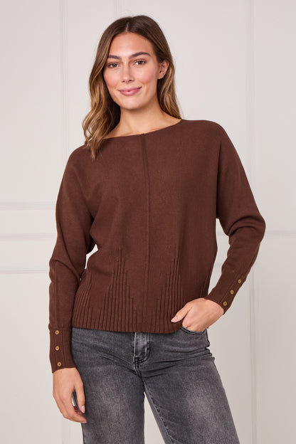 SEAM FRONT RIBBED BOTTOM JUMPER