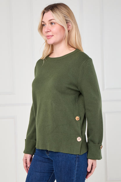 CREW NECK GOLD BUTTONS JUMPER