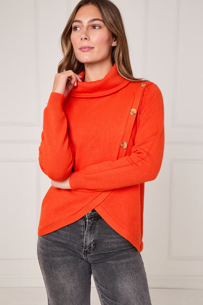 TURTLE NECK BUTTONED FRONT OPEN JUMPER