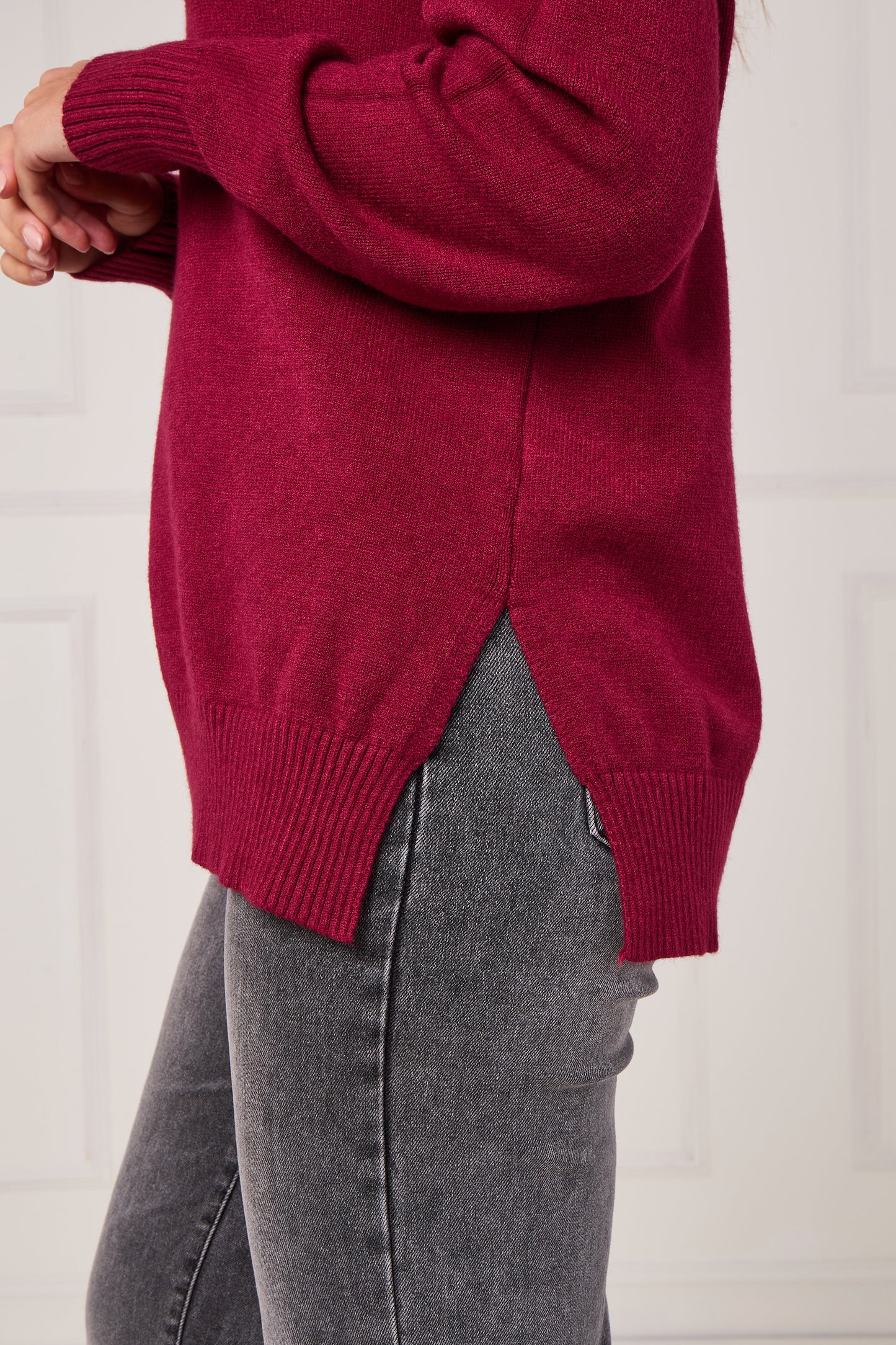 RIBBED MOCK NECK JUMPER