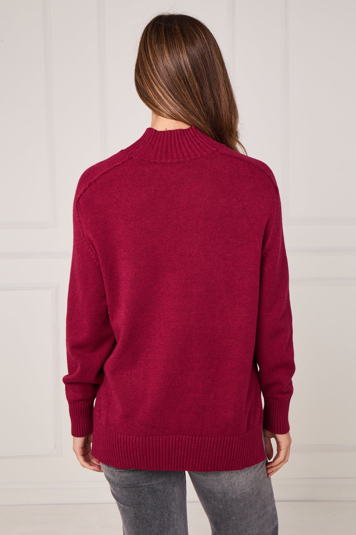 RIBBED MOCK NECK JUMPER