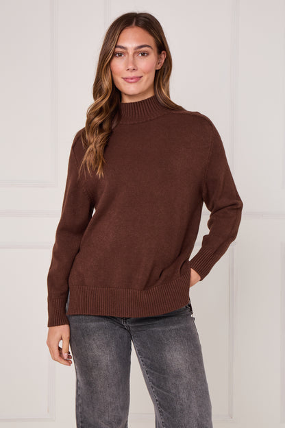 RIBBED MOCK NECK JUMPER