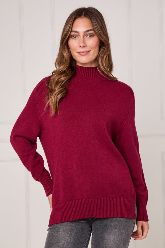 RIBBED MOCK NECK JUMPER