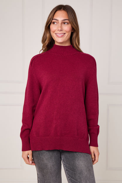 RIBBED MOCK NECK JUMPER