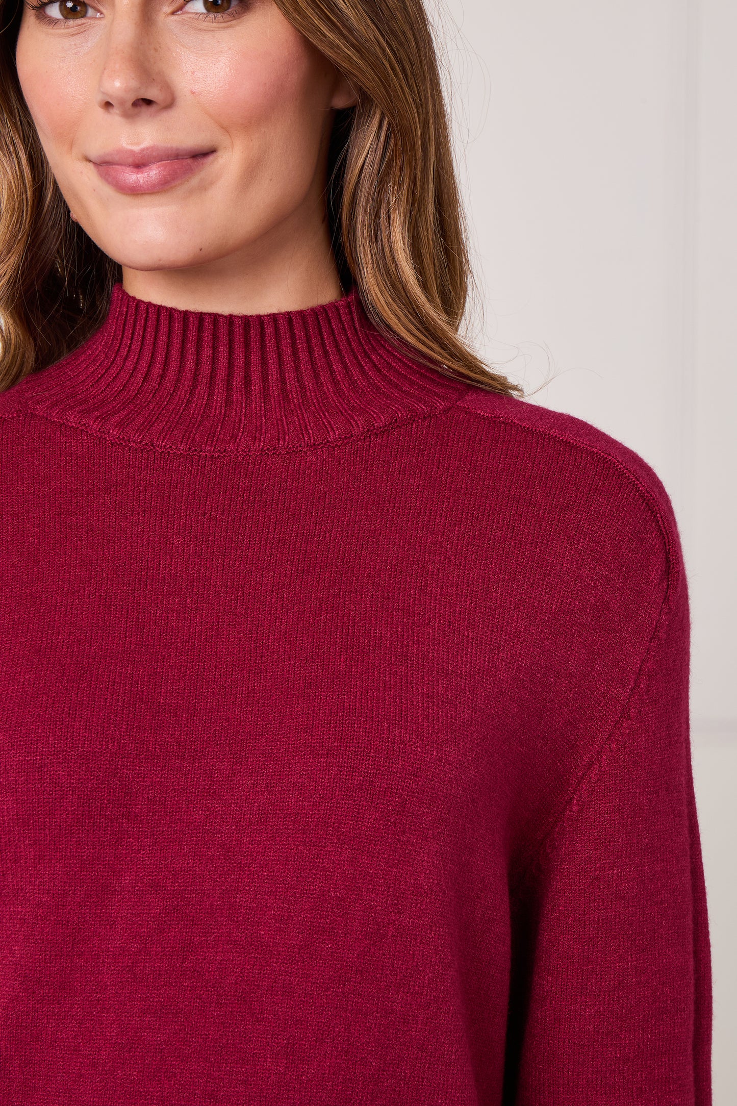 RIBBED MOCK NECK JUMPER