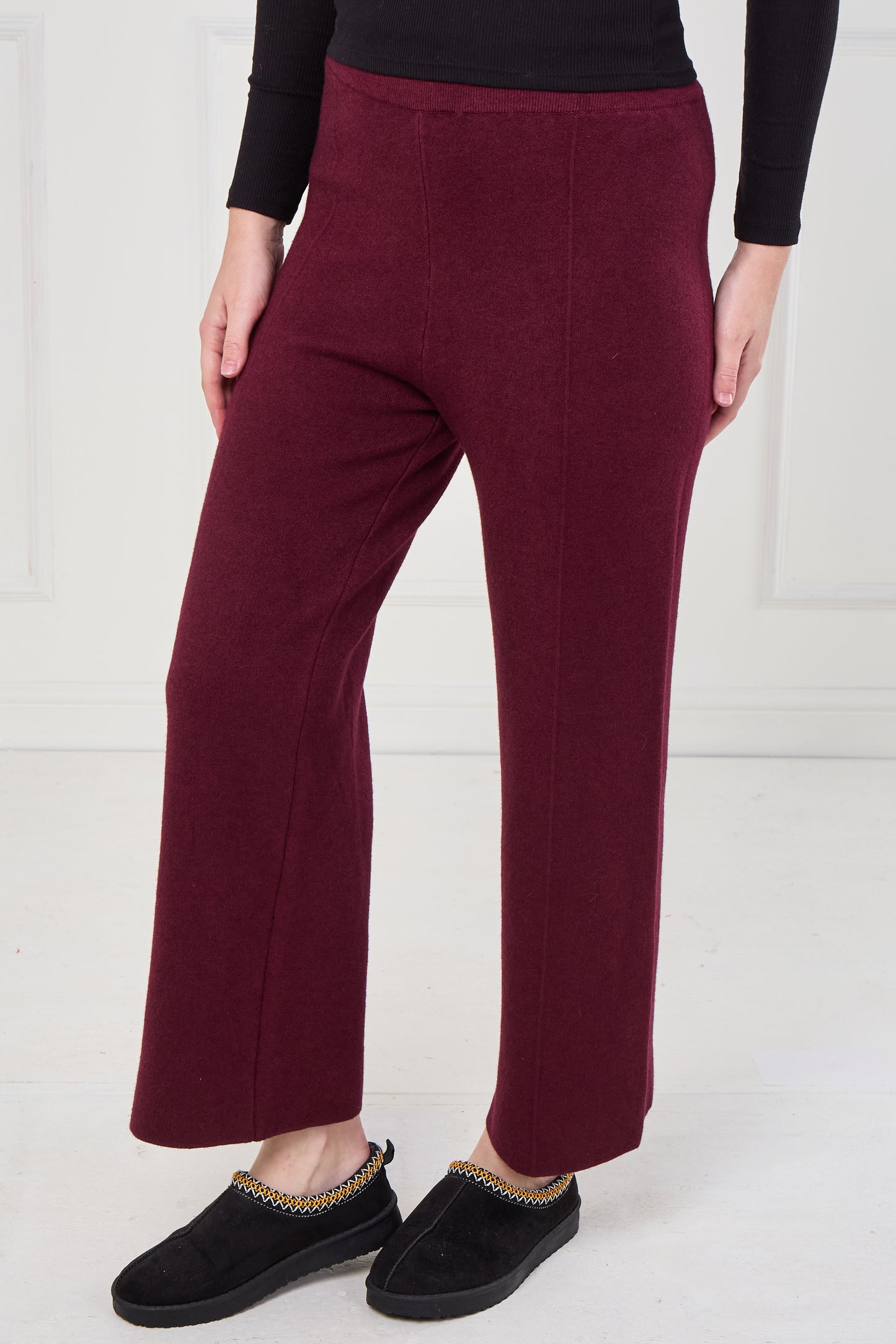 FINE KNIT ELASTICATED WAIST TROUSERS