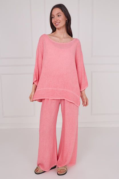 WASHED LINEN BACK DETAIL TOP