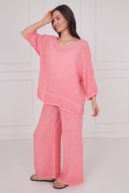 WASHED LINEN BACK DETAIL TOP