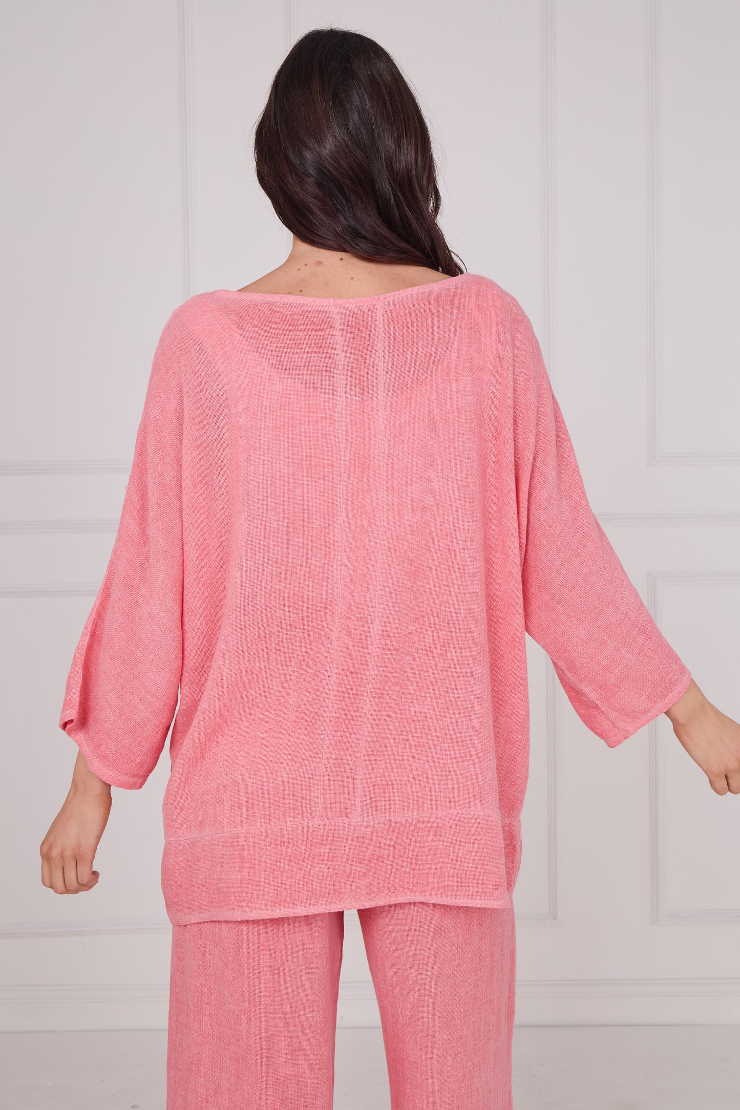 WASHED LINEN BACK DETAIL TOP