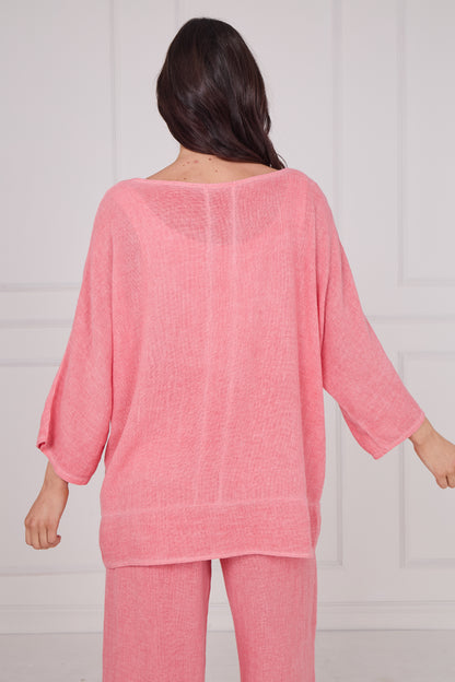 WASHED LINEN BACK DETAIL TOP