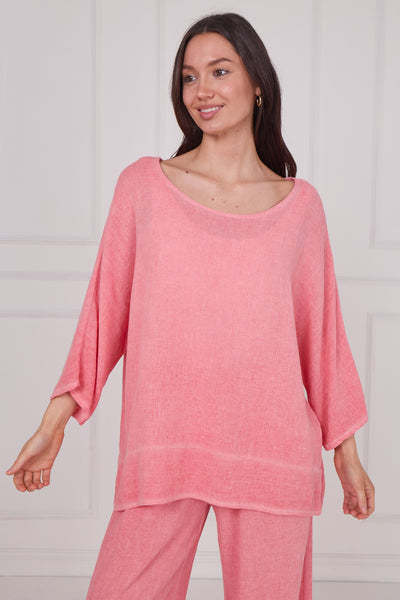 WASHED LINEN BACK DETAIL TOP