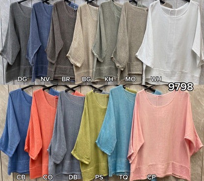 WASHED LINEN BACK DETAIL TOP