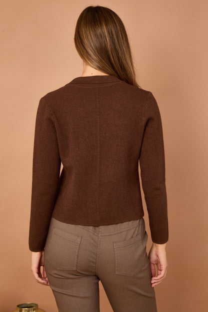 ONE BUTTON KNITTED CROP BLAZER