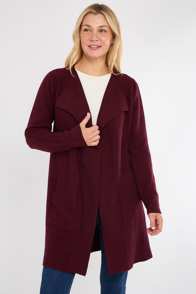 TWO POCKET FOLD EDGE CARDIGAN