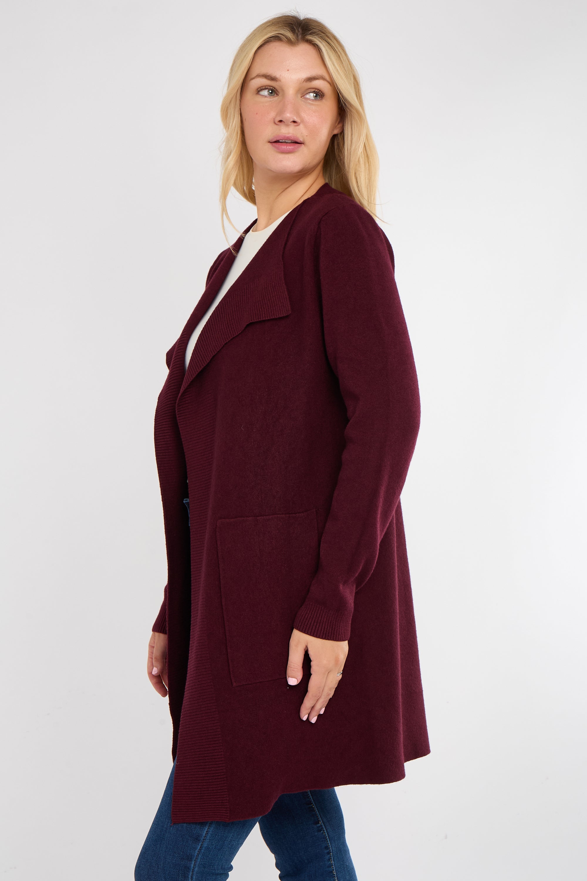 TWO POCKET FOLD EDGE CARDIGAN - G7 Clothing