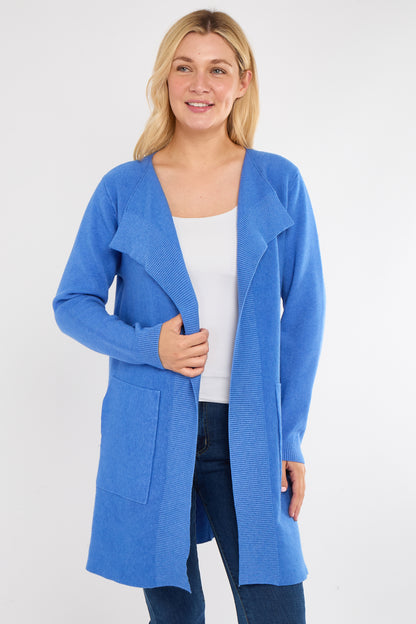 TWO POCKET FOLD EDGE CARDIGAN