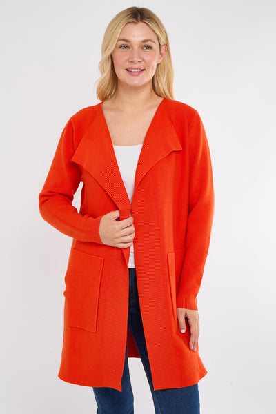 TWO POCKET FOLD EDGE CARDIGAN