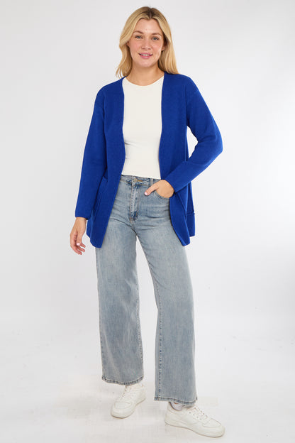 BLANKET STITCH TWO POCKET CARDIGAN