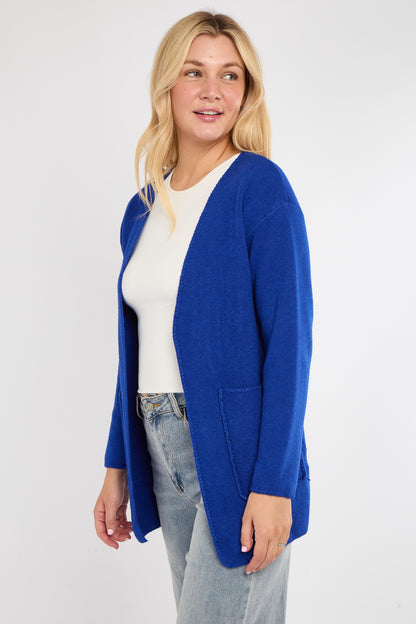 BLANKET STITCH TWO POCKET CARDIGAN